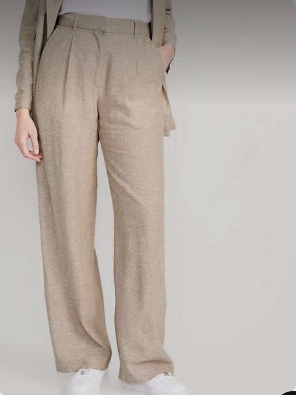 Old Navy Linen Blend Extra High-Waisted Taylor Wide-Leg Trouser Pants Sz L
